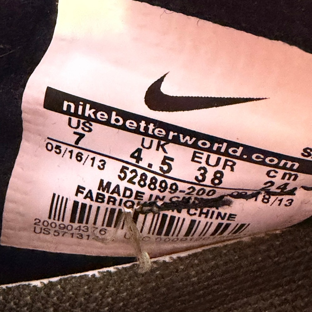 Nike Dunk Sky Hi Olive Green Suede Hidden Wedge Sneakers 528899-200 Womens 7 - Picture 4 of 9